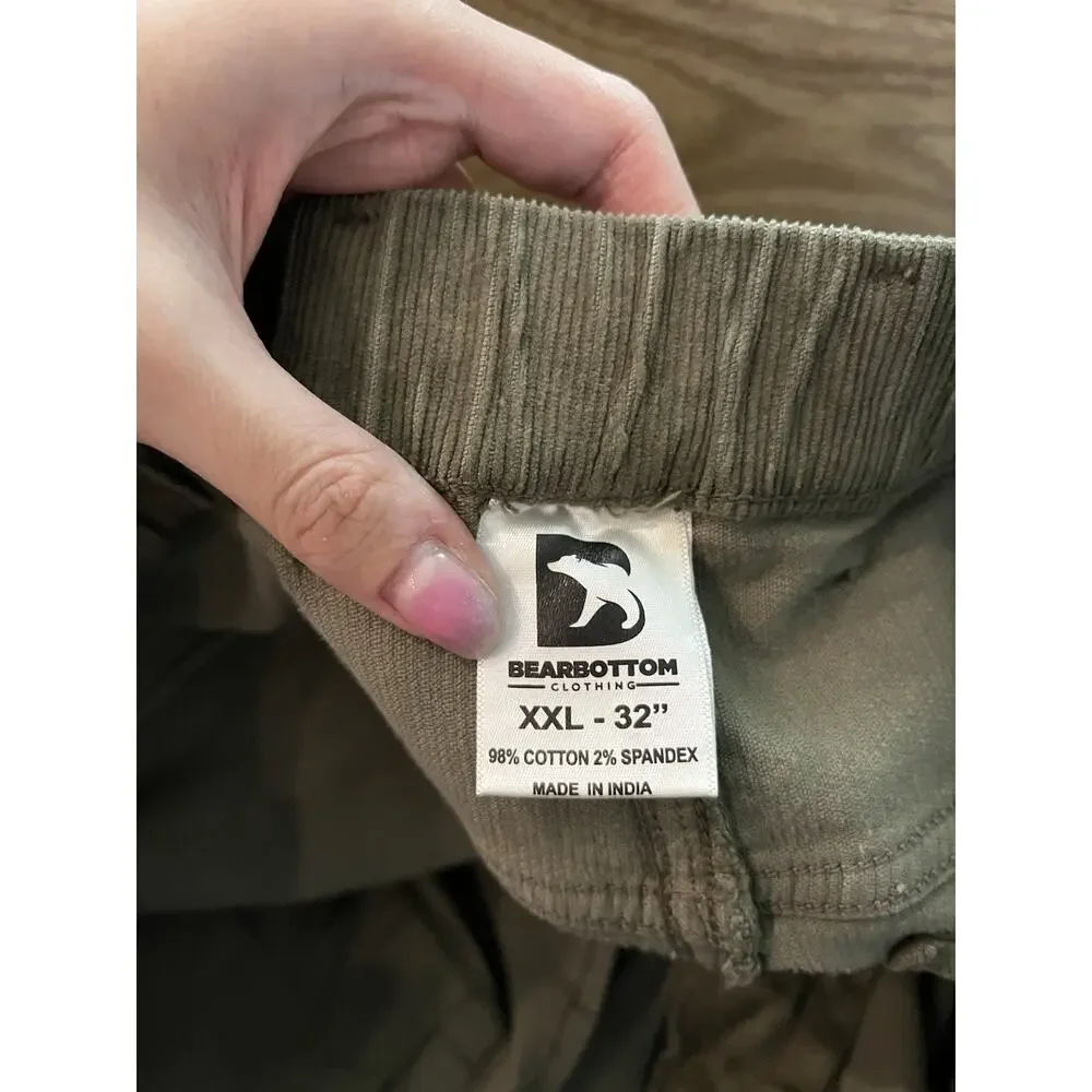 Bearbottom Green Pull‎ On Corduroy Men's Pants Size XXL - 32